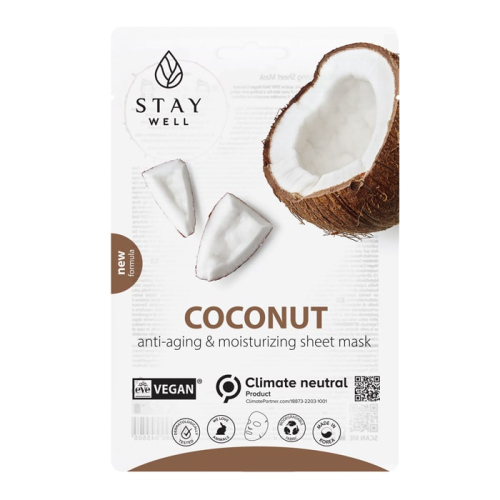Веган Шийт Маска с екстракт от кокос и хиалуронова киселина