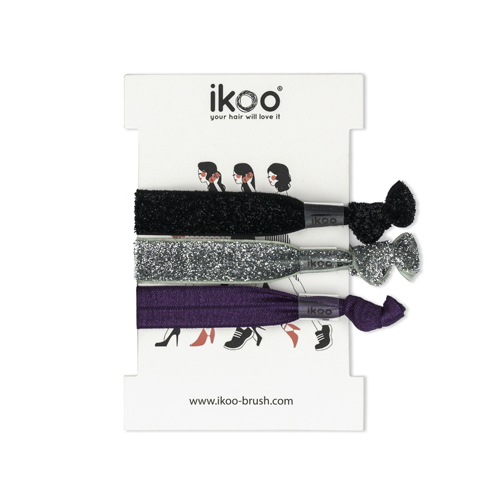Ластици за коса IKOO Hair Bands 3 броя черно, сребърно и лилаво